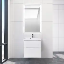 Тумба под раковину BelBagno MARINO-H60-600-2C-SO-BL-P подвесная Bianco Lucido
