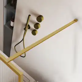 Душевая перегородка Vincea Walk in HP Art 110 VSW-1HP110FLBG, профиль брашированное золото, стекло рифленое