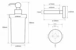 Настенный дозатор для жидкого мыла 8 см BEMETA RETRO золото 144209018