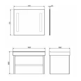 Тумба с умывальником Comforty Дублин 90 Белый, 00-00005213