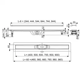 Душевой лоток Azario Cube 90 см AZCP11-90 Cube с перфорированной решеткой, Хром матовый