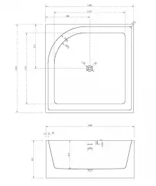 Акриловая ванна Abber 140х140 AB9337, отдельностоящая, Белая глянцевая