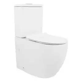 Унитаз напольный Azario CORSA AZ-2062T безободковый, смыв Торнадо, с бачком и сидением микролифт, Белый глянцевый