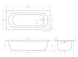 Акриловая ванна Cezares PIAVE 170х75 PIAVE-170-75-42-W37 прямоугольная, Белая