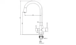Смеситель для кухни Aquatek Вега AQ1085MB с подключением к фильтру с питьевой водой, Черный матовый