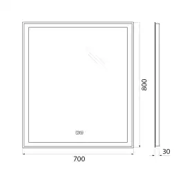 Зеркало BelBagno SPC-GRT 70х80 SPC-GRT-700-800-LED-TCH-WARM с подстветкой, сенсорный выключатель, с подогревом