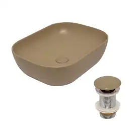 Раковина AVS Клара 51x40 капучино матовая с донным клапаном