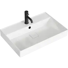 Тумба с раковиной подвесная Aqwella Geometria 65 GE01652SH, с двумя ящиками, цвет зеленый шалфей