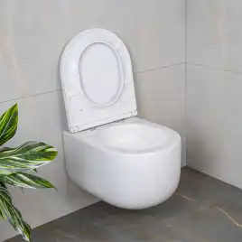 Унитаз подвесной AVS Декарт 801-0036-P-T2-GW безободковый, со смывом Торнадо, белый