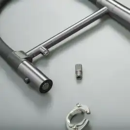 Смеситель для кухни AVS PureRiver 811-170-GM с гибким изливом, оружейная сталь