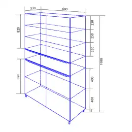 Шкаф-пенал Azario Lotos 60 CS00083928, напольный, Белый