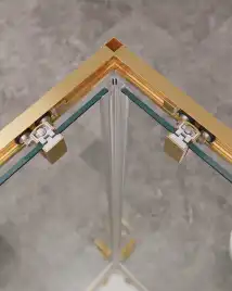 Душевой уголок CEZARES MOLVENO-A-2-90-C-BORO-IV стекло Прозрачное, профиль Брашированное золото