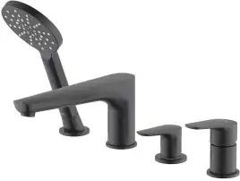 Смеситель на борт ванны Aquatek Бетта AQ1148MB, однорычажный, с внутренней частью, Черный матовый