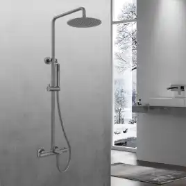 Душевая система  Vincea Vogue VSFS-1V1TGM VSFS-1V1TGM термостатическая с изливом, вороненая сталь