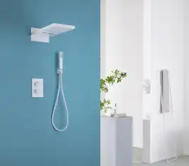 Душевая система ABBER Weiss Insel AF8052W скрытого монтажа без излива, термостат, белый