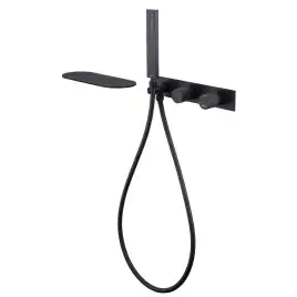 Смеситель для ванны с душем Abber Rund AF8731B встраиваемый, с внутренней частью, Черный матовый