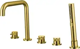 Смеситель на борт ванны Allen Brau Priority 5.31007-GB (с внутренней частью) золото браш