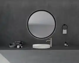 Раковина накладная ABBER STEIN 40х40х6 AS2604, круглая, белая матовая