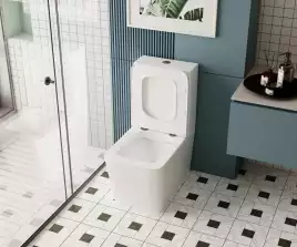 Унитаз-компакт ABBER Rechteck AC1210 белый, безободковый, с бачком и сиденьем Микролифт