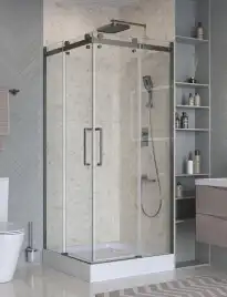 Душевой уголок BelBagno MARINO-2-A-2-90-C-GM стекло прозрачное, профиль Оружейная сталь