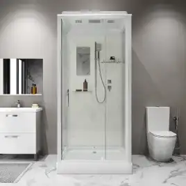Душевая кабина Niagara Standart 90х90 ST90/15Q низкий поддон, белый профиль