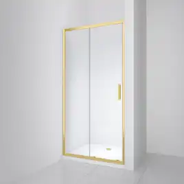 Душевая дверь BelBagno LUCE-BF-1-110-C-ORO стекло прозрачное, профиль Золото глянцевое