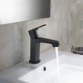 Смеситель для раковины Aquatek Оберон AQ1210MB, однорычажный, цвет Черный матовый