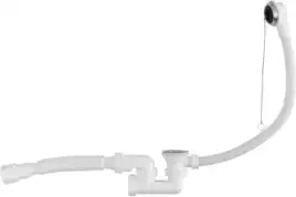 Слив-перелив для ванны Aquanet, с цепочкой, выпуск d40/50 с гофрой