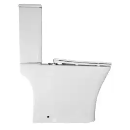 Унитаз-компакт Azario Kashmir AZ-9143S напольный, безободковый, в комплекте с бачком и сиденьем микролифт, Белый глянцевый