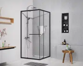 Душевой уголок Azario 100х100 AZ-L47-100-MB-CL, профиль черный матовый, стекло Прозрачное