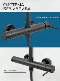 Душевая система AVS Slimmer 811-151-MB, черный матовый