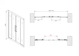 Душевая дверь Abber Schwarzer Diamant 140 см, AG33140BH, профиль Черный, стекло Прозрачное