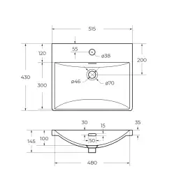 Керамическая раковина BelBagno BB-8076-3-50