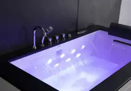 Акриловая ванна Gemy G9258 180х100 с гидромассажем, прямоугольная