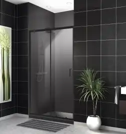 Душевая дверь BelBagno UNO-195 120 см, UNO-195-BF-1-120-C-NERO, профиль Черный, стекло Прозрачное