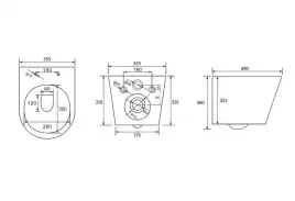 Подвесной унитаз ABBER Bequem AC1102TMB подвесной черный матовый, безободковый, смыв торнадо