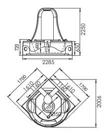 Акриловая ванна Gemy G9070 K 170х170 с гидромассажем, угловая