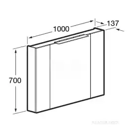 Зеркальный шкаф Roca Oleta 100 A857648515 с подсветкой, Капучино матовый