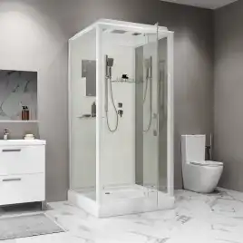Душевая кабина Niagara Standart 90х90 ST90/15Q низкий поддон, белый профиль