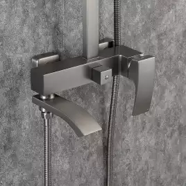 Душевая система Gappo G2407-9 с поворотным изливом, Оружейная сталь