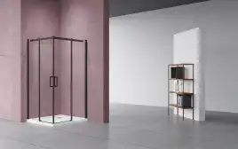 Душевой уголок Vincea Dice 100х100 VSS-4D100CLB, дверь раздвижная, профиль черный, стекло прозрачное