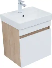 Тумба под раковину Aquanet Оптима 50 дуб светлый/белый сатин, 344798