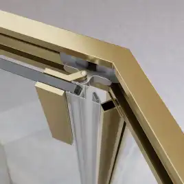 Душевой уголок CEZARES RELAX-304-P-1-100-C-BORO стекло Прозрачное, профиль Брашированное золото