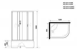 Душевая кабина Niagara Classic 120х80х200 NG-2310-14LBK высокий поддон, без гидромассажа, 23101424LBK