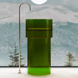 Раковина напольная ABBER KRISTALL 45х45х90 AT2701Emerald, круглая, зеленая