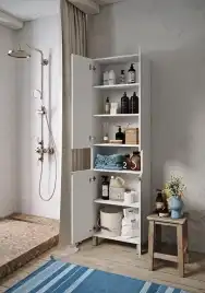 Пенал напольный Aqwella Rodos 55 ROD0555N, с двумя дверьми, цвет белый