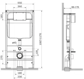 Инсталляция для унитаза Logan H1067-1170, без кнопки (297674)