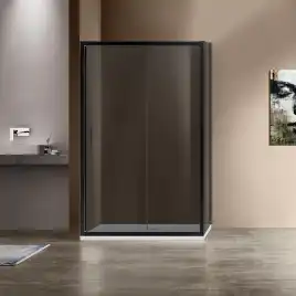 Душевой уголок Vincea Garda 120х90 VSR-1G9012CGB, профиль черный, стекло Тонированное