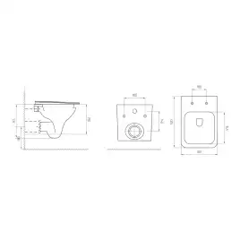 Унитаз подвесной AVS Вектор 813-0004-MB безободковый, черный матовый