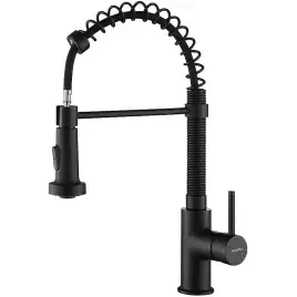Смеситель для кухни Aquatek Европа AQ1387MB с выдвижной лейкой, Черный матовый
